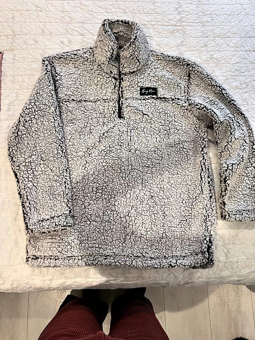 Boxercraft Sherpa 1/4-Zip Pullover Jacket Gray & Black Large R18